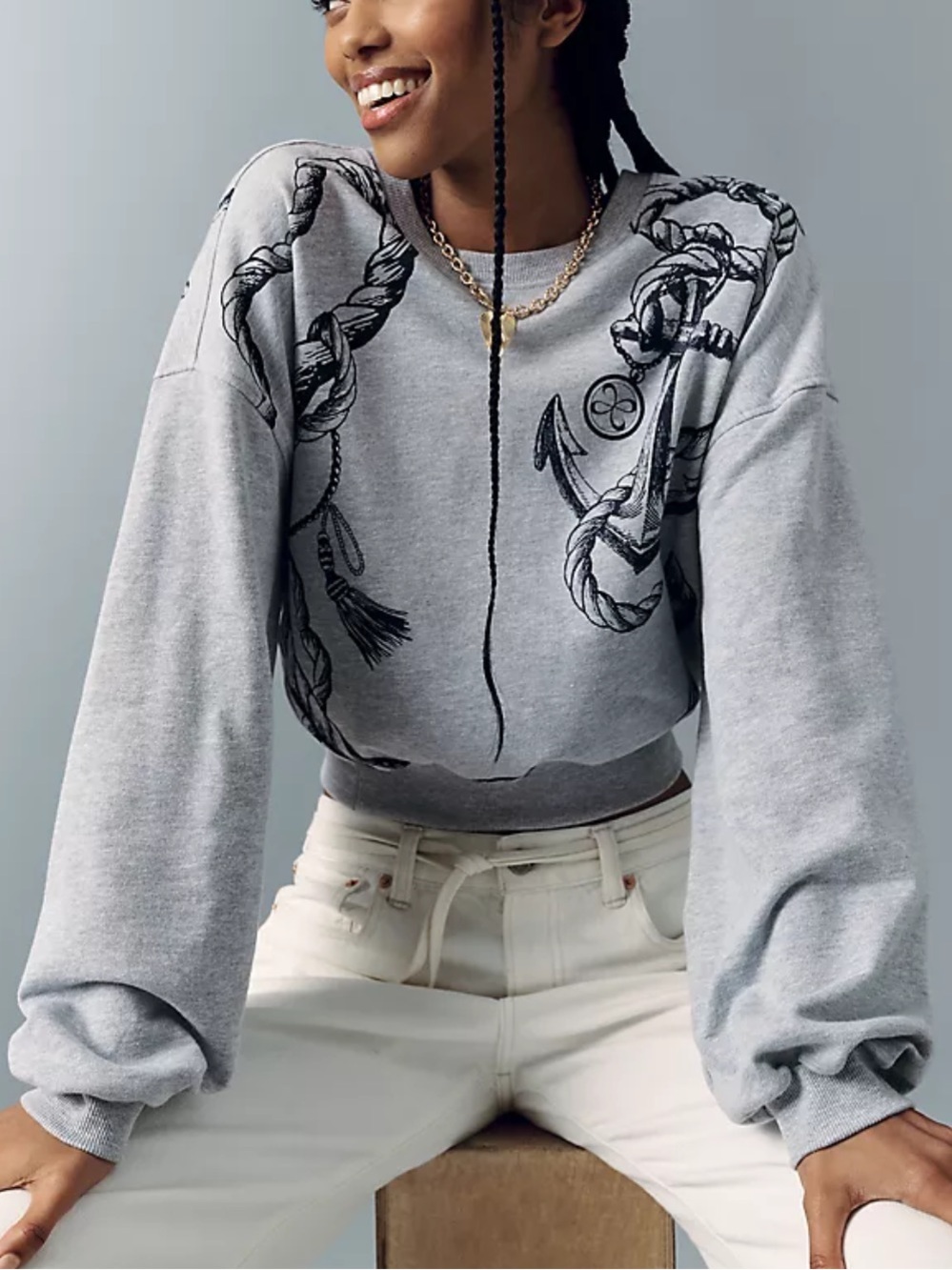 Maeve Puff-Sleeve Sweatshirt - Picture 2 of 8